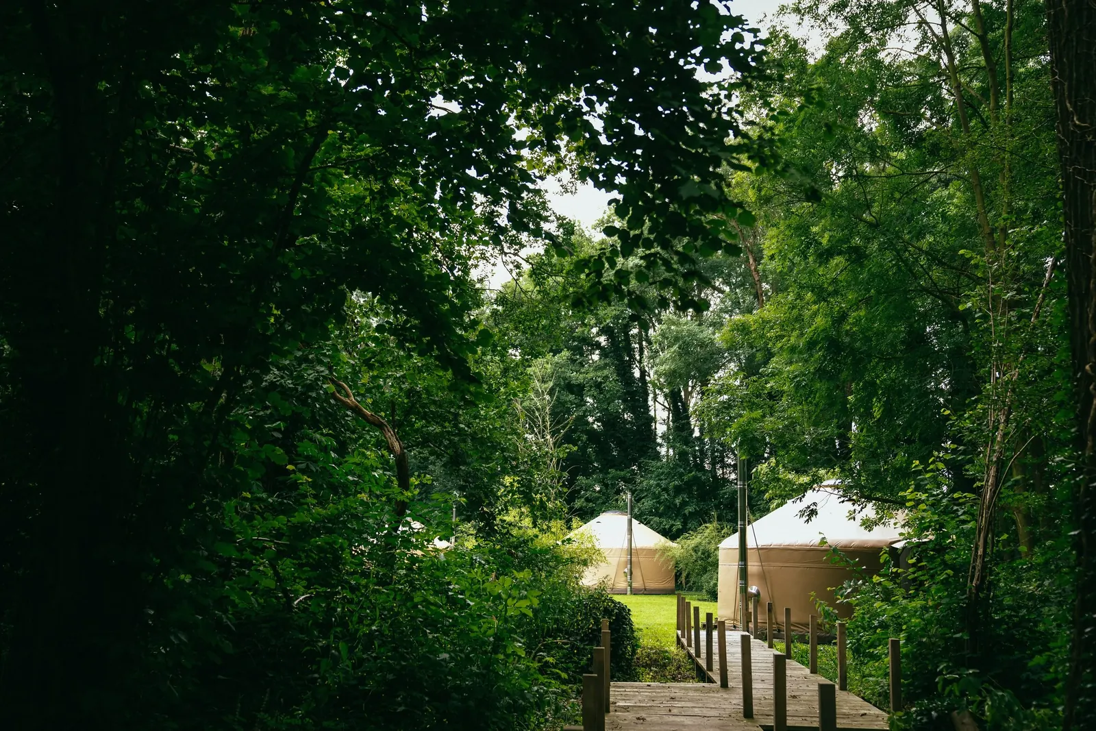 Waldweg zu den Tipis im Astræa Eco Resort